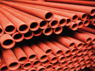 Red Heavy Steel Tube Plain Ends