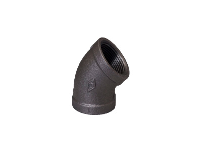 Malleable Iron 120 Elbows, 45 Degree – Black