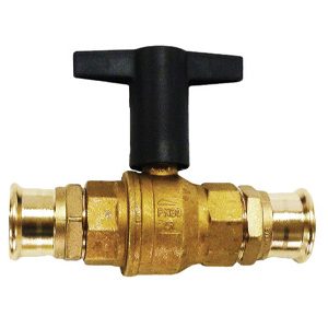 DZR Ball Valves, Pressfit Ends, Extended Handle, PN16