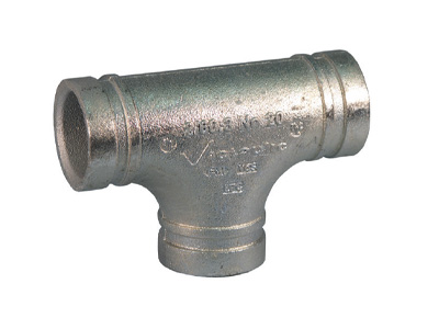 100mm Victaulic Grooved Equal Tee – Galvanised