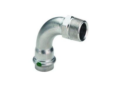 Viega Sanpress Inox Adapter elbow 90° with SC-Contur